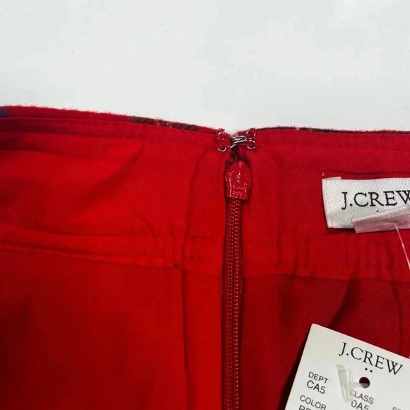 J Crew Skirt Tartan Red Plaid A-Line Women’s Size 22 NWT Wool Blend Lined - Picture 7 of 10